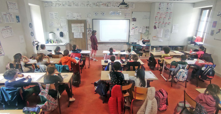 Classe de l'école publique Louis Jouvet